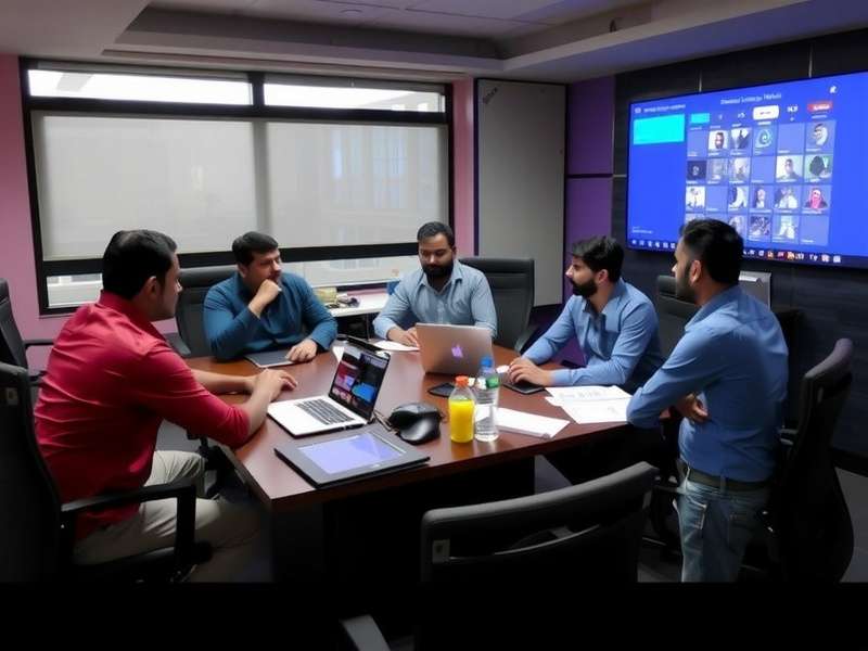Cricket Fantasy Labs India team discussing Fantasy Cricket Master updates in their Delhi office
